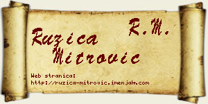 Ružica Mitrović vizit kartica